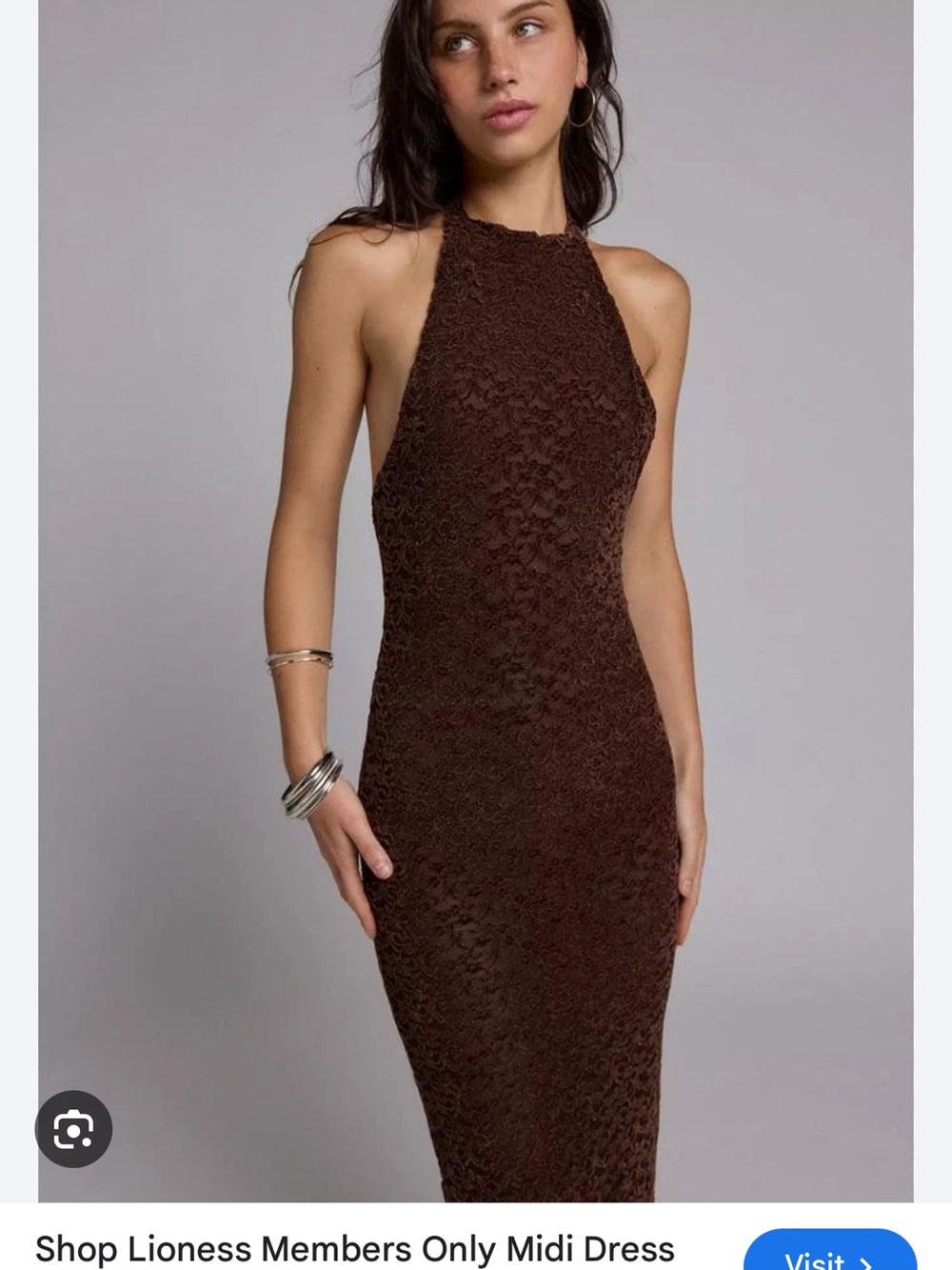 Lioness Chocolate Lace Halter Midi Dress NWT size xs